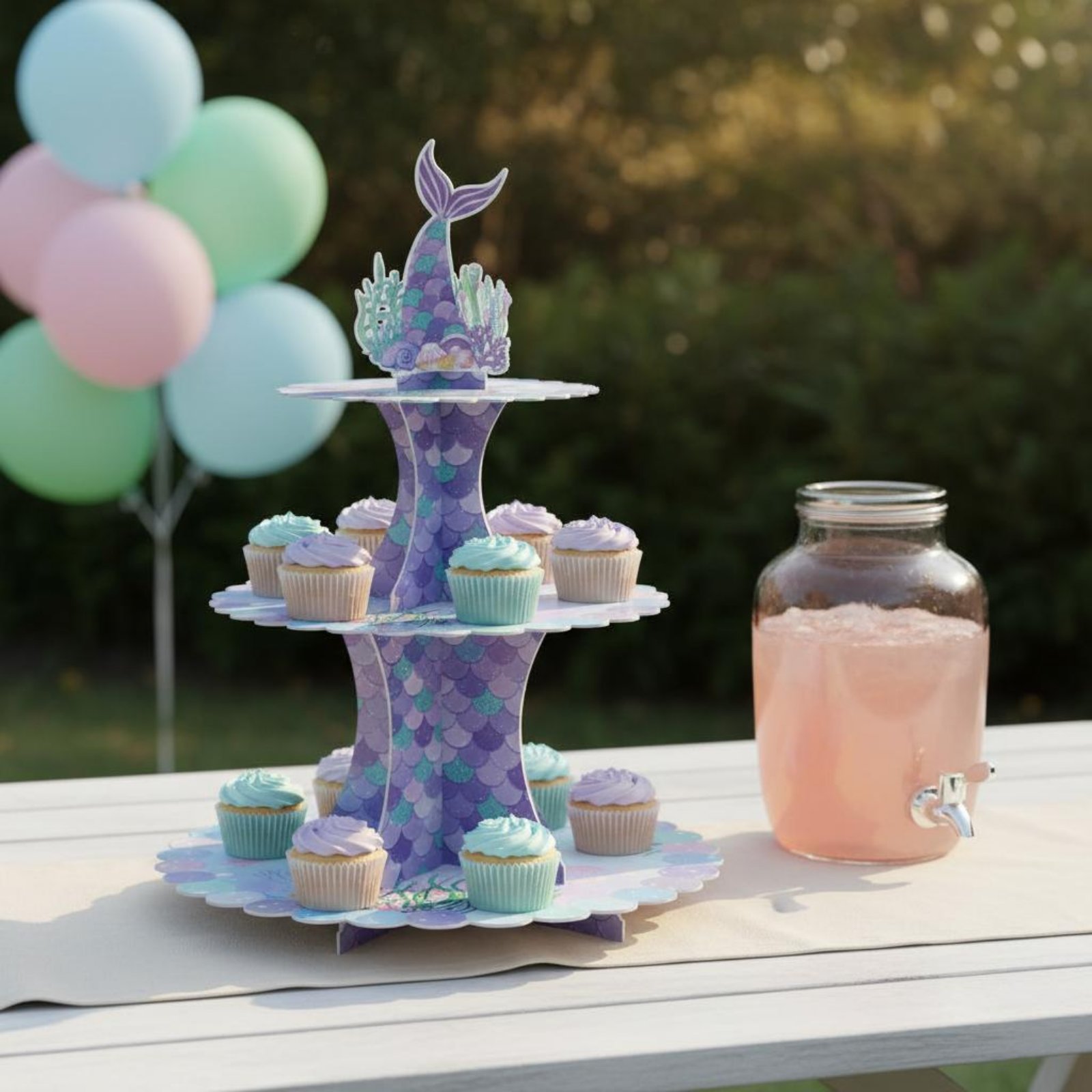 Cupcake Stand Tier - 3-stöckiger Cupcake-Ständer aus Karton, Bedruckter Papier-Dessert-Präsentationsständer,