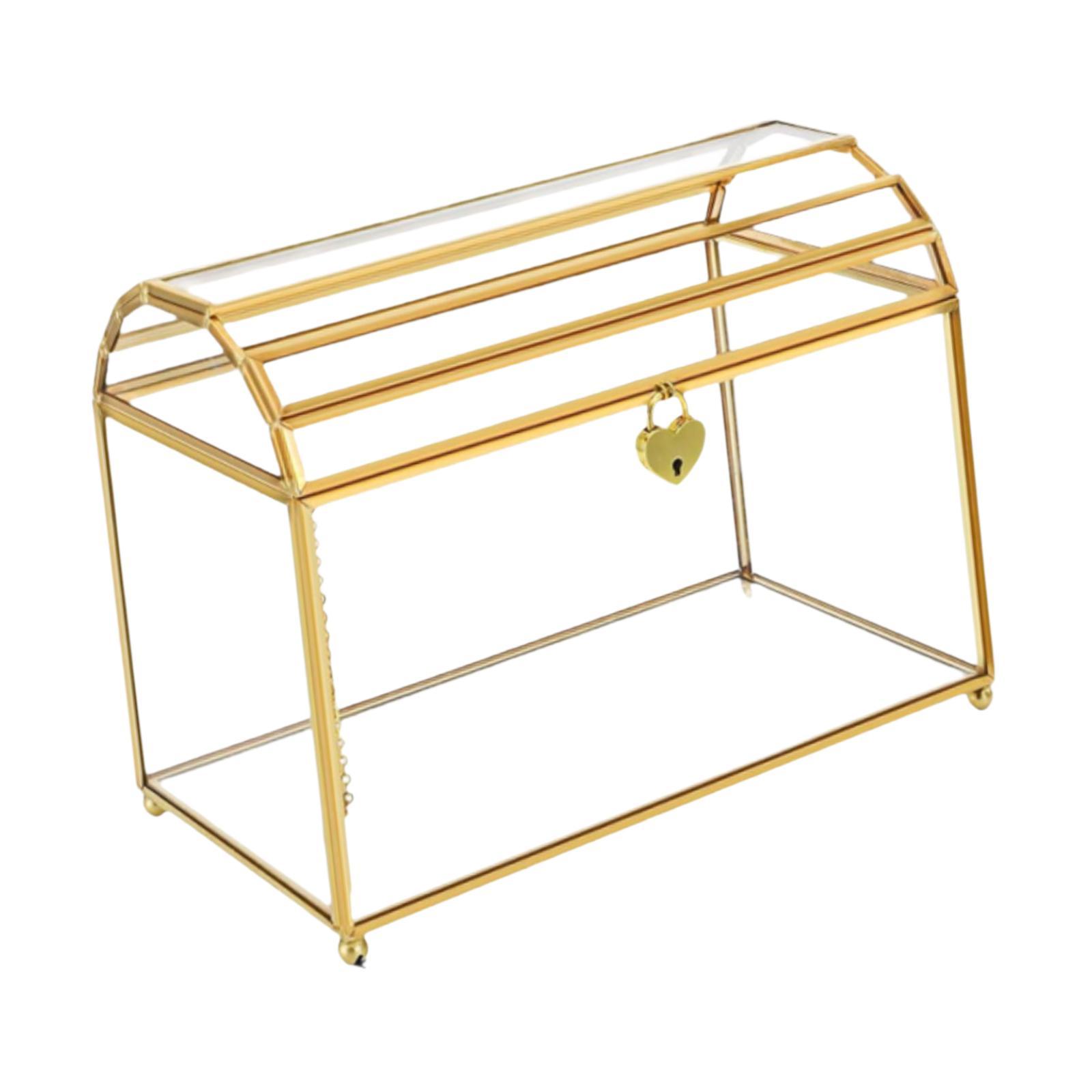 Event Party Box - Glas-Hochzeitskartenbox Tragbarer Tischdekoration-Aufbewahrungsbehälter Grußkarten-Organizer für Abschlussfeier,