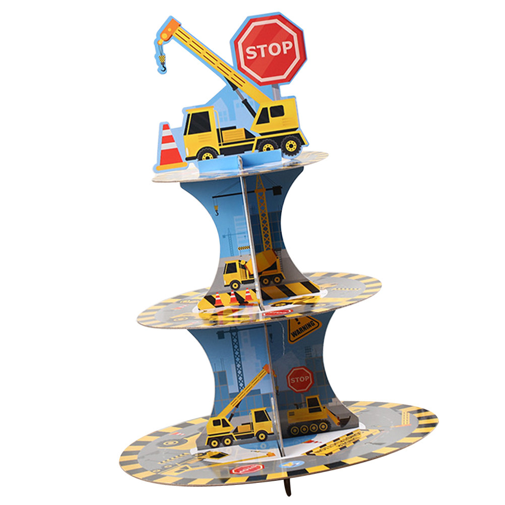 Cupcake Stand Tier - 3-stufiger Abschluss-Cupcake-Ständer, eleganter Papier-Dessert-Präsentationsturm für Abschlussfeier,