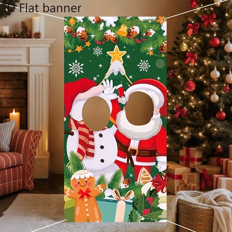 Photo Booth Frame - 1 Stück 2D Foto-Requisiten Hohlrahmen Weihnachts-Fotohintergrund