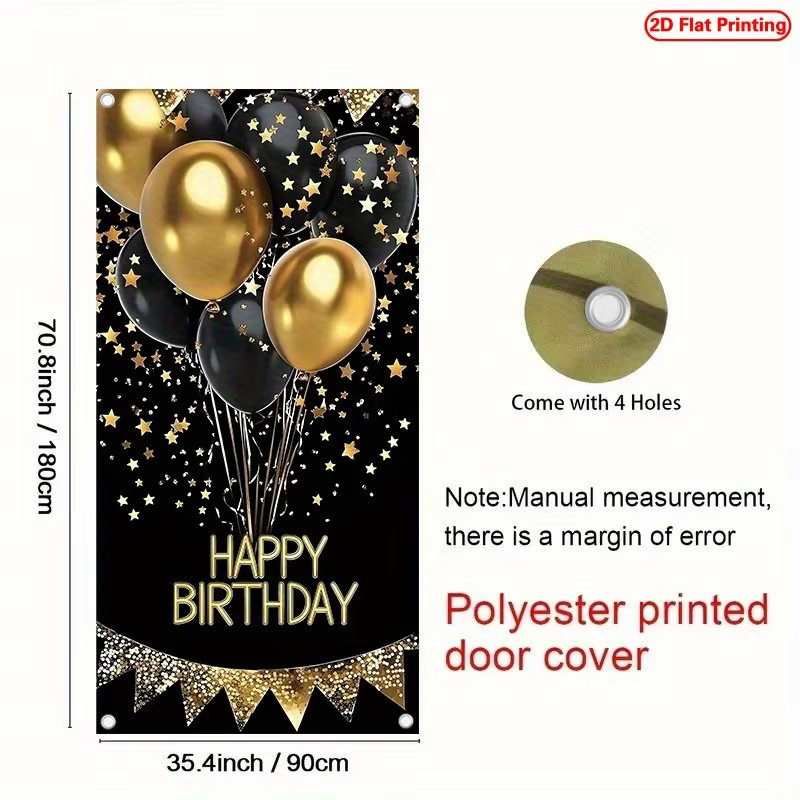 2D-Türbanner, 1 elegantes schw – Party Banner Gold Bewertung und Preis